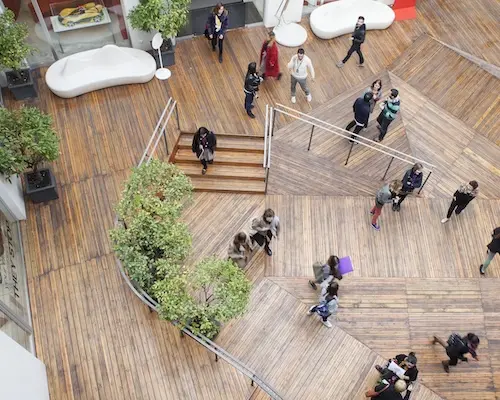 IED patio pictured from above.